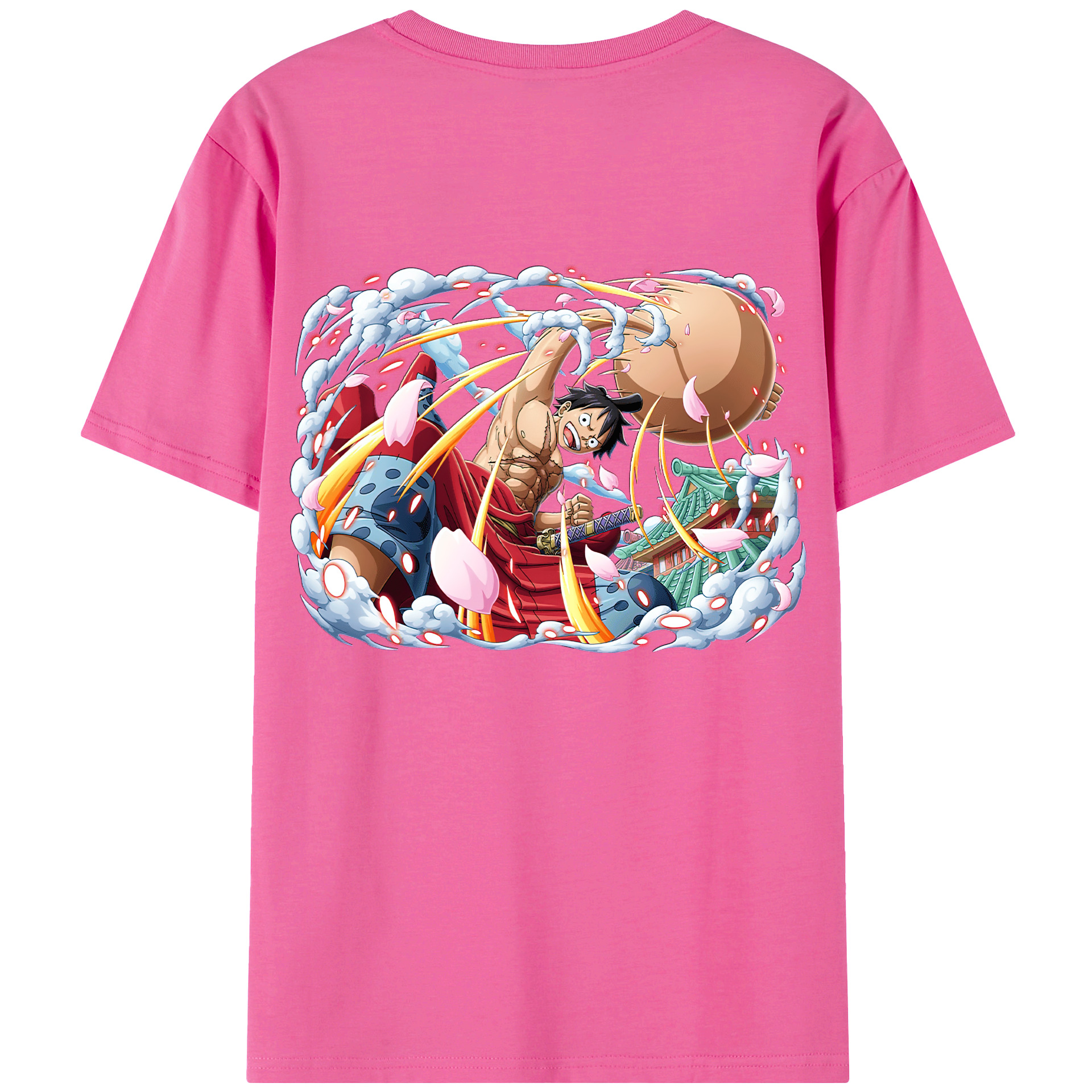 ワンピース モンキー・D・ルフィ ONE PIECE Monkey D. Luffy レディース半袖Tシャツ(バックプリント)